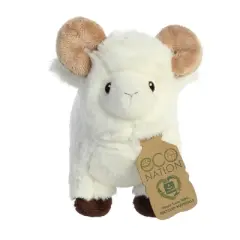 Aurora Small Ram Eco Nation Eco-Friendly Stuffed Animal White 8"