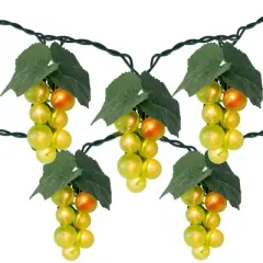 Northlight Grape Cluster Outdoor Patio String Light Set - Green - 6' Green Wire - 5ct