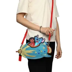 Lilo & Stitch Rocketship Women's Novelty Handbag With Glitter Fabric