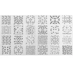 Wrapables 24 Sheets Black & White Flowers with Rhinestones Nail Stickers Set Nail Art
