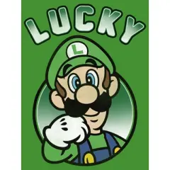 Boy's Nintendo Super Mario St. Patrick's Day Lucky Luigi Retro T-Shirt