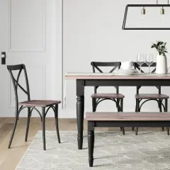 Set of 2 Malden French Bistro Dining Chair Matte Black - Threshold&trade;