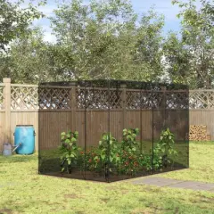 Outsunny Crop Cages for Garden, Plant Protectors from Animals, with Zippered Door, Storage Bag and 6 Ground Stakes