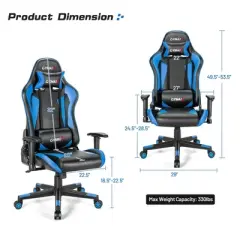 Costway Gaming Chair Adjustable Swivel Racing Style Computer Office Chair