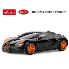 Link Ready! Set! play!1:24 Scale Radio Remote Control Bugatti Veyron Car Toy - Black/Orange