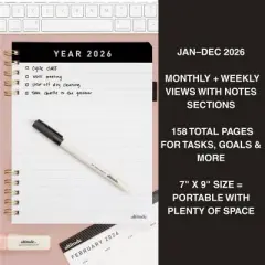 Altitude 2026 Erasable Cover Planner 7"x9" Monthly/Weekly with Wet Erase Marker