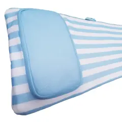 Comfy Floats No Inflate Sun Bed Water Lounger with Pillow, Blue & Comfy Floats Single Person Saddle Pool Lounger, Blue with Chevron Pattern