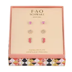 FAO Schwarz Gold Tone Butterfly Trio Earring Set