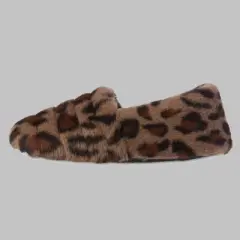 Isotoner Women's Shay Faux Fur Slip-on Slippers - Cheetah Brown