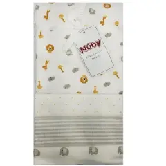 Nuby 4-Pack Neutral Receiving Blankets Gift Set, Zoo Theme