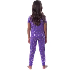 Polly Pocket Girls' Animated Series Heart Shirt Pants Jogger Pajama Set Purple