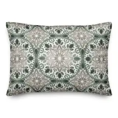 Creative Products Faded Gray Green Medallions 14x20 Indoor / Outdoor Pillow