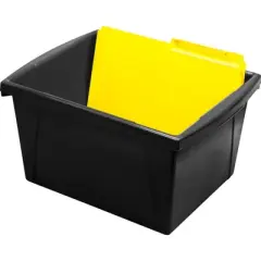Storex 4 Gallon Storage Bin with Lid, Black