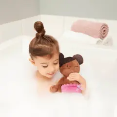 LullaBaby Bath Plush Doll for Real Water Play - Dark-Brown Hair