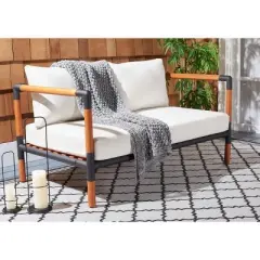 Tommy Eucalyptus and Iron 2 Seater Sofa - Indoor/Outdoor - CPT1030 - Black/White - Safavieh Couture