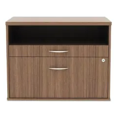 Alera Open Office Series Low File Cabinet Credenza 29 1/2x19 1/8x22 7/8Walnut LS583020WA