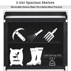 PAGED 39" Outdoor Potting Bench Table with Storage, Rustic Garden Potting Tables, Potting Benches for Outside with 2-Tier Shelves & Side Hook