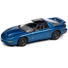 1996 Pontiac Firebird T/A WS6 Medium Cloisonne Blue Met. Limited Edition to 7418 pcs 1/64 Diecast Model Car by Johnny Lightning