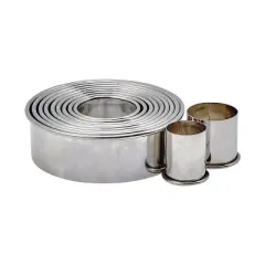 Winco Round Cookie Cutter Set, Stainless Steel, 11 Piece Set