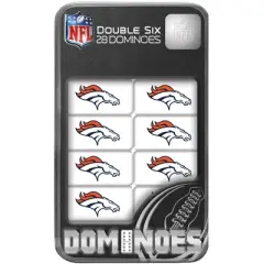 MasterPieces Officially Licensed NFL Denver Broncos 28 Piece Dominoes Game for Adults