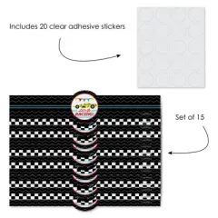 Big Dot of Happiness Let's Go Racing - Racecar - DIY Party Supplies - Race Car Birthday Party or Baby Shower DIY Wrapper Favors & Decor - Set of 15