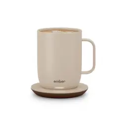Ember 14oz Mug 2 Temperature Control Smart Mug Sandstone: Ceramic, Stainless Steel, Hand Wash, Hot Beverages