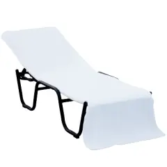 BC BARE COTTON Luxury Hotel & Spa Plain chase lounge cover, Chair Cover 100% Cotton, Soft Ring-Spun Cotton, 90 Inch X 29 Inch