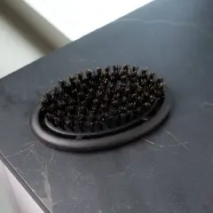 CONAIRMAN Cushion Boar Bristle All-Purpose Hair Brush - All Hair - Trial Size - Black