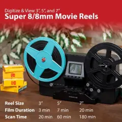 Magnasonic Super 8/8mm Film Scanner, Converts 3", 5" and 7" Super 8/8mm Movie Reels into Digital Video(FS81)