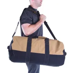 Stansport Cotton Canvas Tan & Black Zippered Duffle Bag - 36" x 18" x 18"