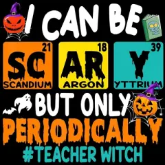 Men's Design By Humans I Can Be Scary But Only Periodically Science Halloween Gifts By lenxeemyeu Tank Top