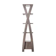 Stokes Wood 4-Shelf 71-Inch Standard Bookcase in Walnut Oak - Furniture of America