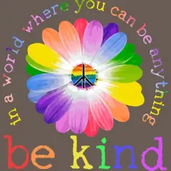 Women's Design By Humans In A World Where You Can Be Anything Be Kind Lgbt By DragonTee Racerback Tank Top