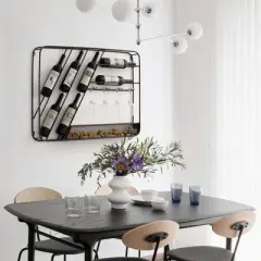Vintiquewise Vintage-Inspired Decorative Metal Wall-Mounted Wine Rack with Cork and Wine Glass Holder