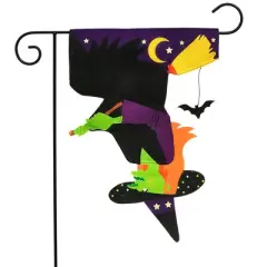 Briarwood Lane Halloween Garden Flag 12x18 For Outdoor Upside Down Witch Burlap For Halloween Garden Flag Flags For Outside