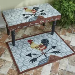 Park Designs Break Of Day Rooster Hooked Bench