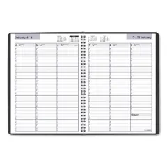 DayMinder Weekly Appointment Book, Vertical-Column Format, 11 x 8, Black Cover, 12-Month (Jan to Dec): 2026