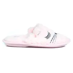 Limited Too Girl's Fuzzy Cat House Slippers for Kids
