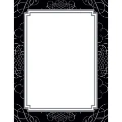 Great Papers! Black and Silver Scroll Letterhead 8.5" x 11" 80 count (2013169)