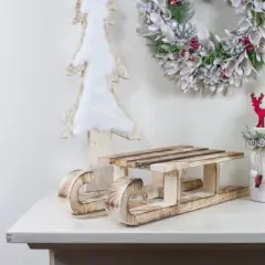 Northlight Rustic Wooden Sleigh with Twine Rope Christmas Wall Decoration - 16"