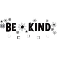 Teacher Created Resources&reg; Black and White Floral Be Kind Bulletin Board Set, 60 Pieces