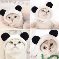 1 Or 2pcs Cute Cat Costume Warm Bear Hats For Cat Adjustable Soft Small Pet Headwear Bear Hat For Cat Puppy Dog Holiday Christmas Halloween