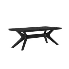 Plank+Beam Solid Wood Cross Leg Rectangular Coffee Table, 48" Coffee Table for Living Room