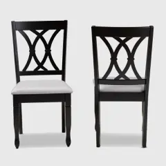 2pc Reneau Upholstered Wood Dining Chair Set - Baxton Studio