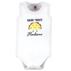 Hudson Baby Infant Boy Cotton Sleeveless Bodysuits 5pk, Taco Truck