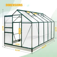 EAGLE PEAK Polycarbonate Aluminum Green House for Backyard Garden