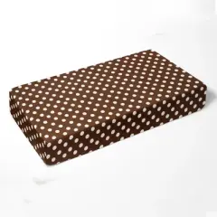 Bacati - Chocolate Medium Dots 100 percent Cotton Universal Baby US Standard Crib or Toddler Bed Fitted Sheet