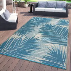 World Rug Gallery Tropical Floral Reversible Plastic Outdoor Rugs