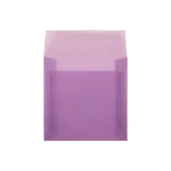 JAM Paper 6.5x6.5 Square Translucent Vellum Invitation Envelopes Lilac Purple 241332378I