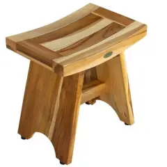 EcoDecors&reg; Serenity&reg; 18" Teak Wood Shower Bench in EarthyTeak Finish